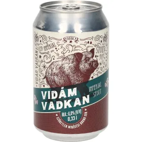 Vidám Vadkan Imperial Stout, szűretlen minőségi barna sör. Alk.: 6,0% (V/V)