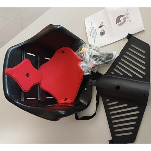 HTP SRL Seggiolino Anteriore Bici Attacco Manubrio Nero / Rosso + Protezione Gyermek kerékpárülés