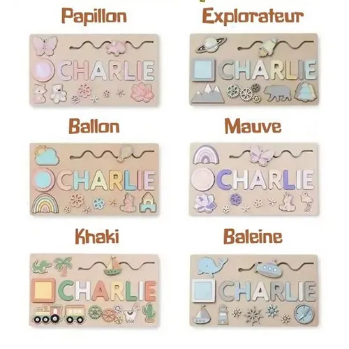 Puzzle en bois personnalisé avec prénom Fából készült játék