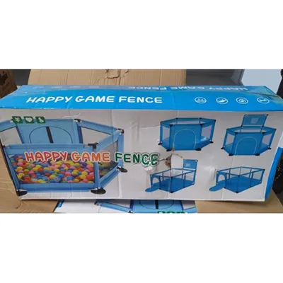 Happy Game Fence Playpen with Multicoloured Balls Playpen
