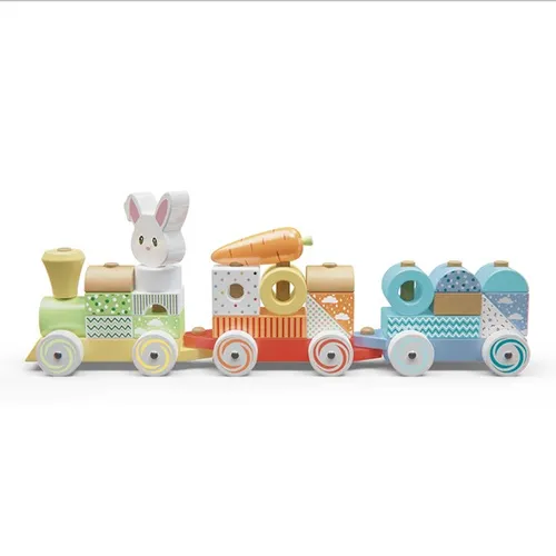 WOOD N PLAY Train en bois lapin Fából készült játék