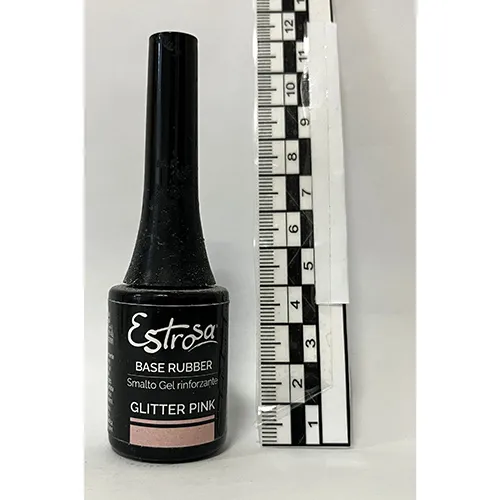 Estrosa Base Rubber - Glitter Pink Gél körömlakk