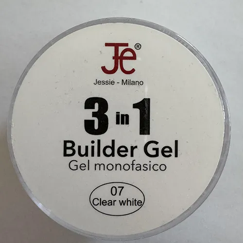 Je - Jessie Milano 3 in 1 Builder Gel - 7 Clear White Gél körömlakk