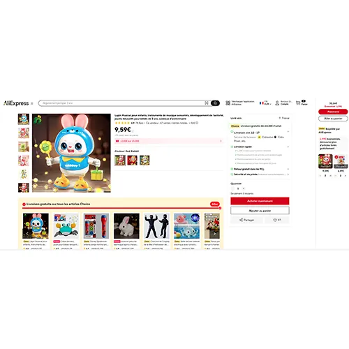 Lapin musical pour enfants, instruments de musique sensoriels Műanyag játék