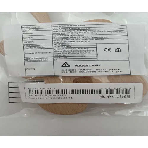 New Wooden Hand Rattle Játékcsörgő