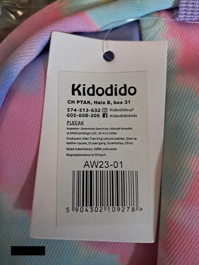 KIDODIDO Plecak Gyermek hátizsák