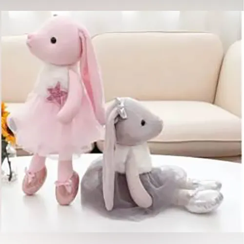 Lapin en peluche de Ballet pour bébé, jouets en peluche pour enfants, longues oreilles, ballerine Puha játék
