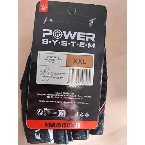 POWER SYSTEM POWER SYSTEM-GLOVES PRO GRIP EVO-BLACK-XXL Edzőtermi kesztyűk