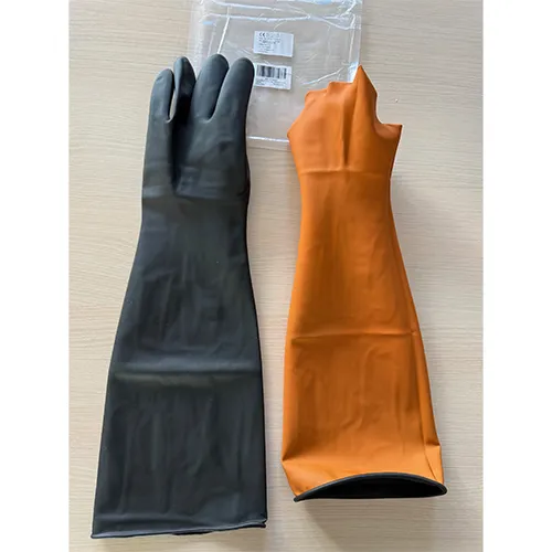 Handschuhe säurefest. Chemikalien Schutz. Védőkesztyűk