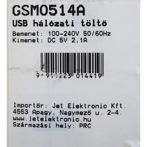 10W USB Power Adapter USB töltő
