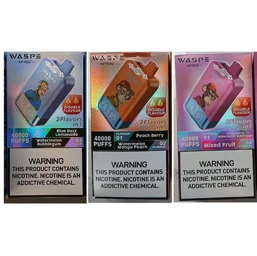 WASPE AIVIOU 40000 PUFFS DOUBLE FLAVOR SALT NICOTINE 5,0% 36ML Eldobható elektronikus cigaretta