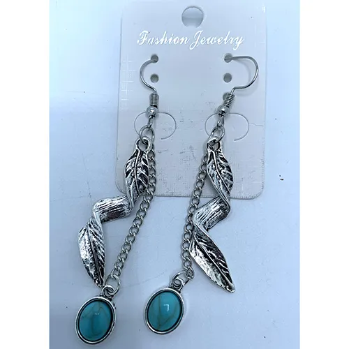 Silver leaf earrings Fülbevaló