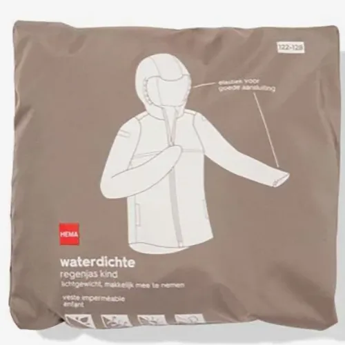 Hema Waterproof rain jacket for children taupe Gyermekkabát