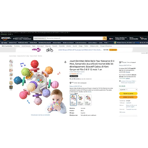 Loyzico Jouet Dentition Bebe Balle Pour Naissance 0-3 Mois, teether ball Fogzást segítő játék